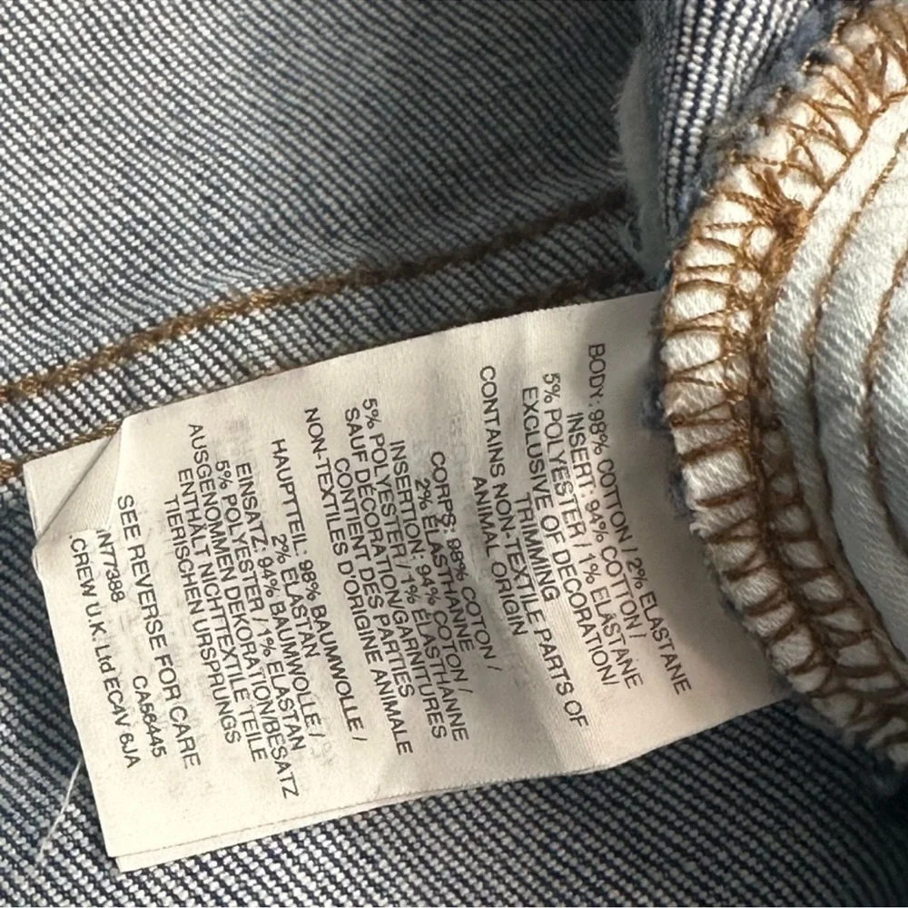 Madewell Two-Tone Blue Wide Leg Flare Cropped Gusset Jeans Size 31 - Picture 9 of 14